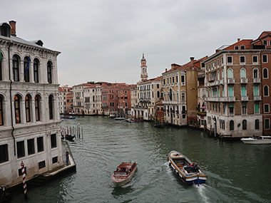 Two boats pass each other