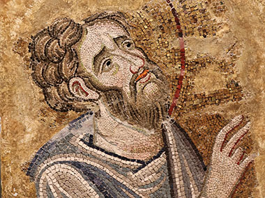 Mosaic picture of man