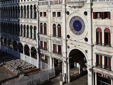 Clock tower from the balcony at St. Mark's Basilica