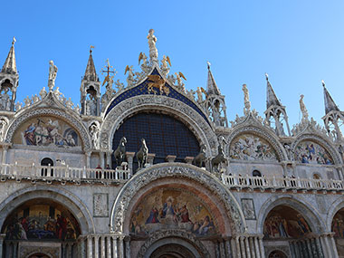 View of St. Mark's Basilica from below