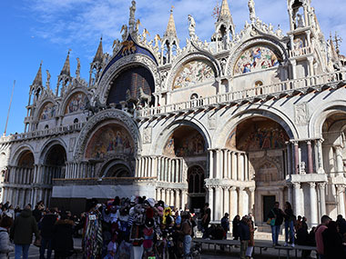 Crowd in front of St. Mark's Basilica