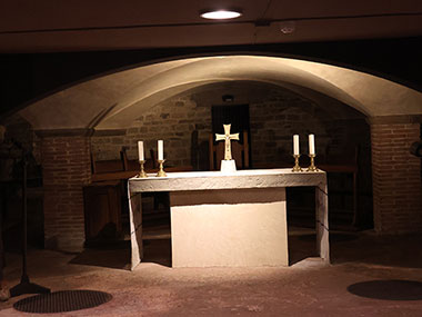 Altar in crypt
