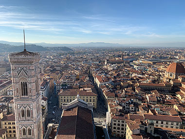 View of bell tower from dome roof