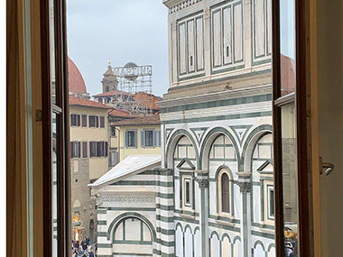 View of Baptistery from opened window