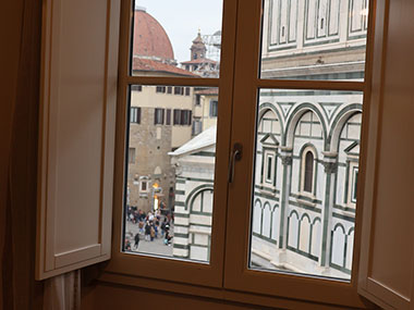 View of Baptistery from closed window