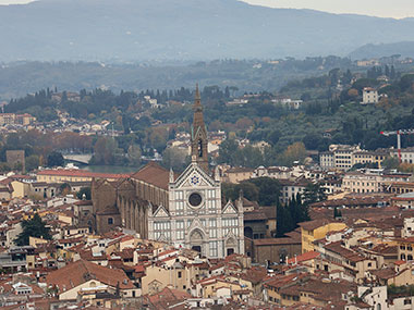 Church in distance from top of Giotto's Bell Tower