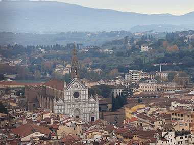 Church in distance