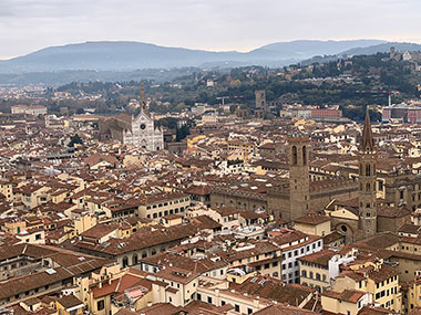 City and mountains in the distance