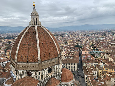 View of dome of Cathedral from bell tower