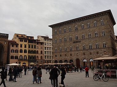 People walking in Piazza della Signoria