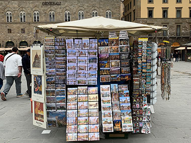 Souvenir  stand in Piazza della Signoria