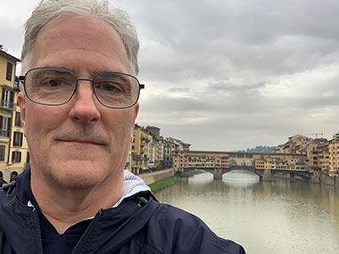 Pat with Ponte Vecchio in background