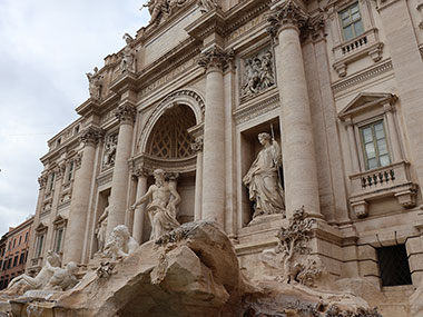 Side view of Trevi Fountain
