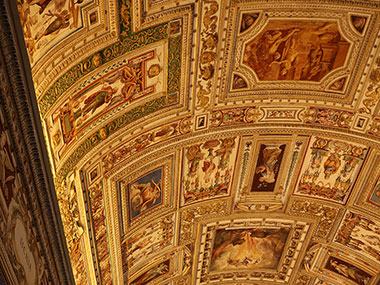 Paintings in ceiling at Vatican Museums