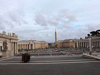 Looking out over the square in front of St. Peter's Basilica