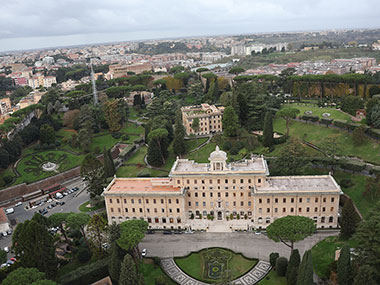 Buildings behind St. Peter's Basilica