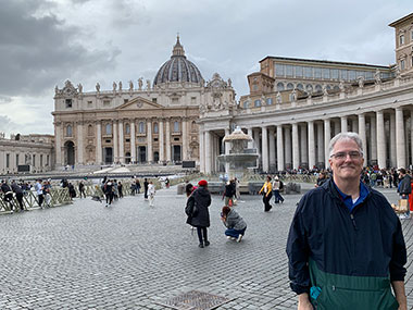 Pat in front of St. Peter's Basilica