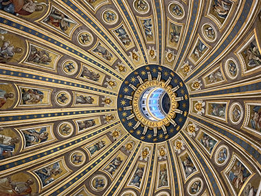 Inside dome of  St. Peter's Basilica