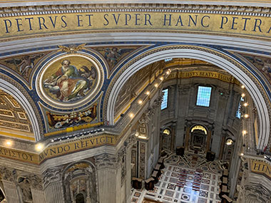 Looking down from the balcony of  St. Peter's Basilica