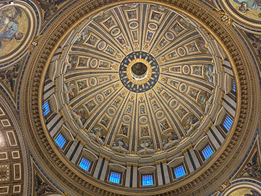 Center dome from ground at St. Peter's Basilica