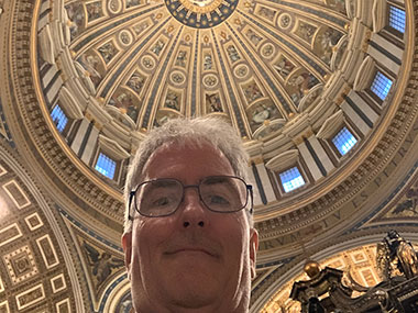 Pat with domes above inside St. Peter's Basilica