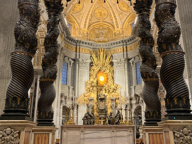 Center view of altar at St. Peter's Basilica