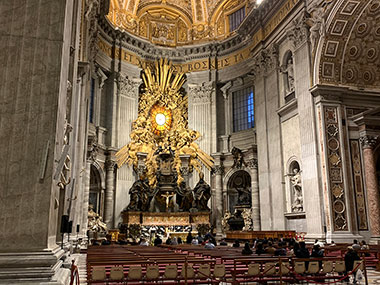 Altar view from the side of St. Peter's Basilica