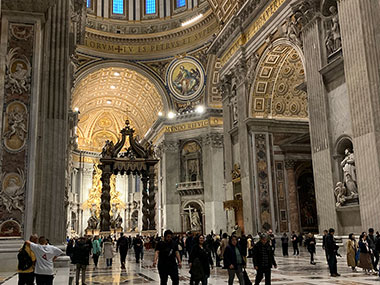 People inside St. Peter's Basilica