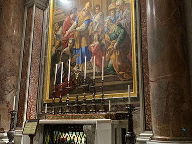 Painting behind a side altar at St. Peter's Basilica