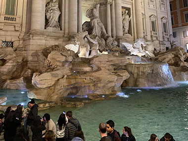 People in front of Trevi Fountain