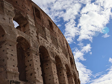 Angle view of the Colosseum