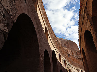 Two walls inside the Colosseum