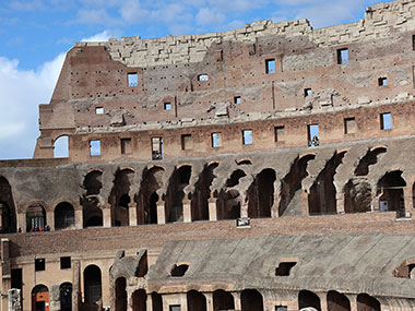 The tallest point of the Colosseum