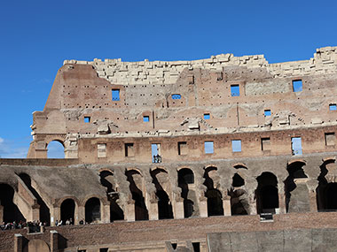 Sky through the windows of the Colosseum