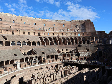 Sun shines on the Colosseum