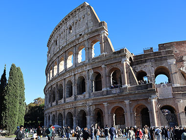 People outside the Colosseum