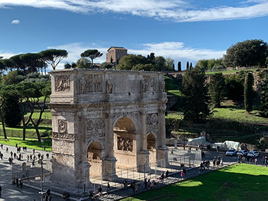 View of Constantine's Arch from within the Colosseum