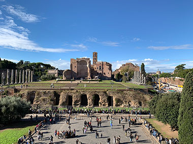 The Roman Forum from inside the Colosseum