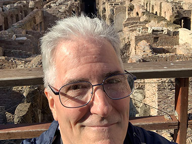 Pat smiles inside the Colosseum