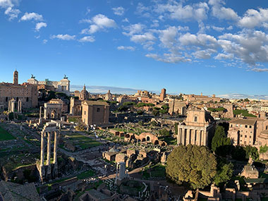 White clouds above the Roman Forum