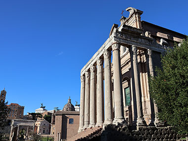 San Lorenzo in Miranda from side in Roman Forum