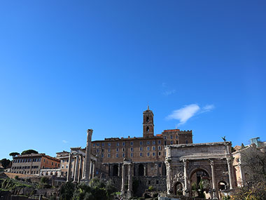 One cloud in sky over  Roman Forum