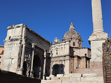 Arch and domed building in  Roman Forum