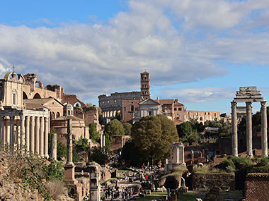 View of Roman Forum toward Colosseum