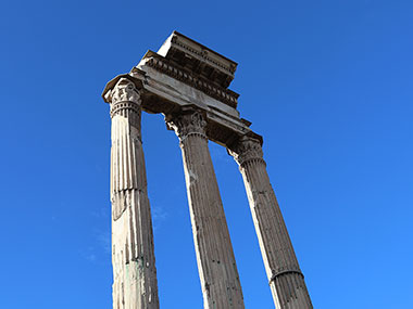 Three pillars in Roman Forum