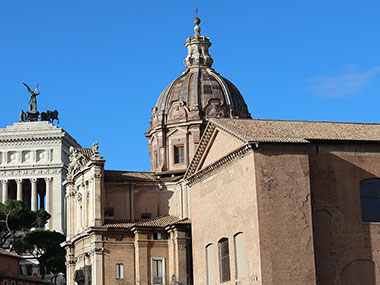 Domed building beyond building in Roman Forum