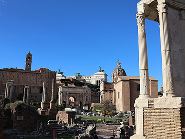 Several old buildings in  Roman Forum