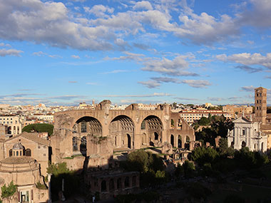 Roman Forum with modern Rome beyond