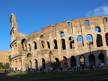 Shade covers bottom of the  Colosseum