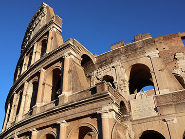 Walls of Colosseum in late afternoon